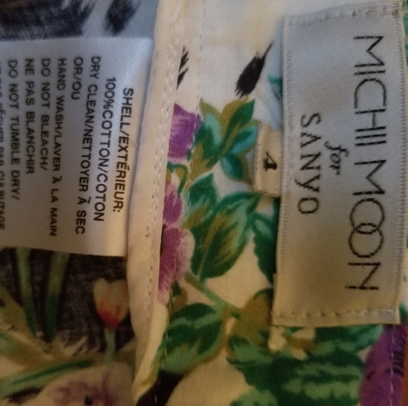 Vintage 80s Michi Moon for Sanyo floral skirt 4 - Picture 4 of 6